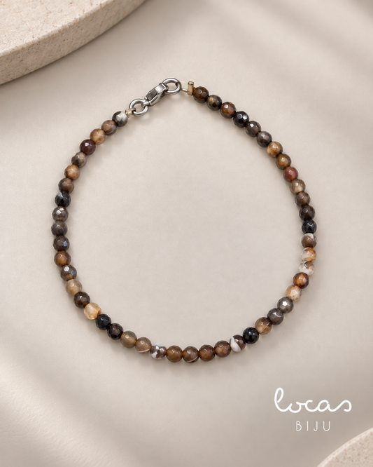 Pulseira masculina ATLAS em pedras naturais, fotografia de produto