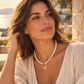 NEREA colar de pérolas naturais de água doce em look mediterrânico